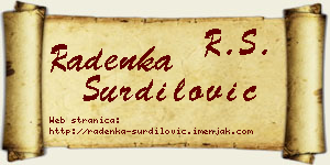 Radenka Šurdilović vizit kartica